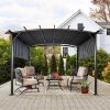 12 x 9 Ft Outdoor Pergola Patio Gazebo,Retractable Shade Canopy,Steel Frame Grape Gazebo,Sun shelter Pergola for Gardens,Terraces,Backyard Same as W41