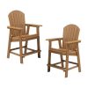 Outdoor Bar Set for 4 Persons, HIPS Bar Table Set for Deck Pool Backyard Balcony, Teak