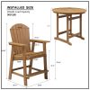 Outdoor Bar Set for 4 Persons, HIPS Bar Table Set for Deck Pool Backyard Balcony, Teak
