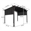 12 x 9 Ft Outdoor Pergola Patio Gazebo,Retractable Shade Canopy,Steel Frame Grape Gazebo,Sun shelter Pergola for Gardens,Terraces,Backyard Same as W41