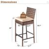Set of 2 Patio Wicker Barstools, Outdoor Bar Height Chairs with Seat Cushions & Footrests for Patio Porch Backyard Living Room Balcony, Brown Gradient