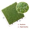 8Pcs 12"Lx12"W Squares Artificial Realistic Grass Tiles; Grass Interlocking Synthetic Thick Turf Flooring with Water Drainage Design; for Garden Lawn