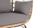 Wicker Egg Chair, Oversized Indoor Outdoor Lounger for Patio, Backyard, Living Room w/ 5 Cushions, Steel Frame